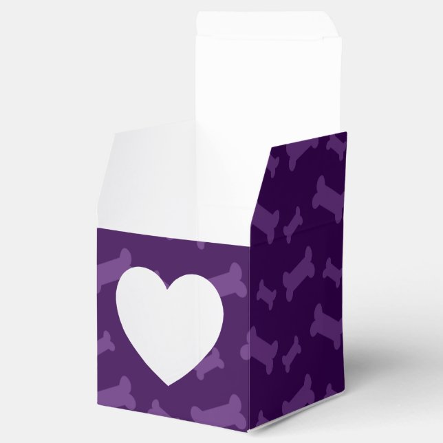 Cute purple dog bones pattern favour box (Opened)