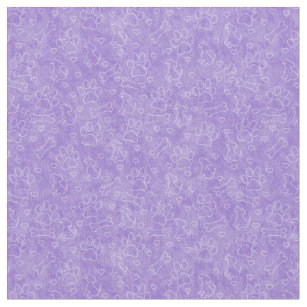 Cute Purple Dog Pattern Fabric
