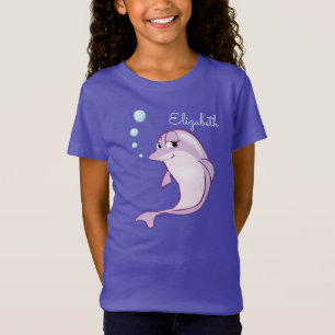 Cute Purple Dolphin Personalised Dark T-Shirt
