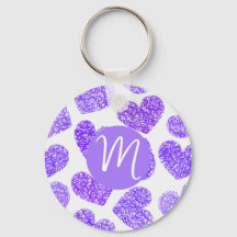 Cute Purple Doodled Heart Valentine's Day Monogram