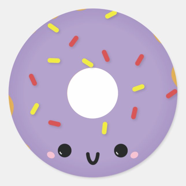 Cute Purple Doughnut Sticker (Front)