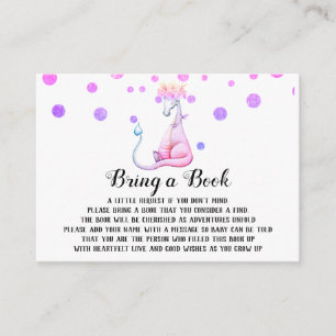 *~* Cute Purple Dragon Baby Girl Bring a Book Enclosure Card