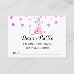 *~* Cute Purple - Dragon Baby Shower Diaper Raffle Enclosure Card