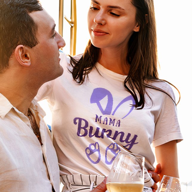 Cute Purple Easter Mama Bunny Rabbit Ears T-Shirt (Creator Uploaded)