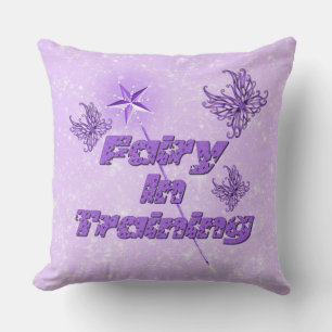 Cute Purple Fairy In Training Throw Pillow
