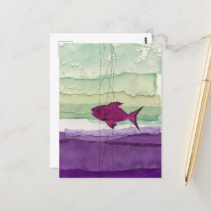 Cute Purple Fish Postcard