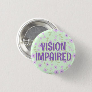 Cute Purple Floral Vision Impaired 3 Cm Round Badge