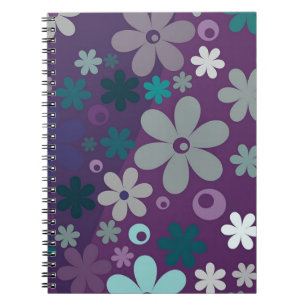 Cute Purple Flower Pattern Notebook