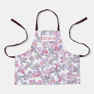 Cute Purple Flowers All-Over Print Apron