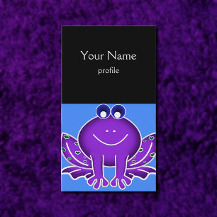 cute purple frog business card