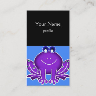 cute purple frog business card