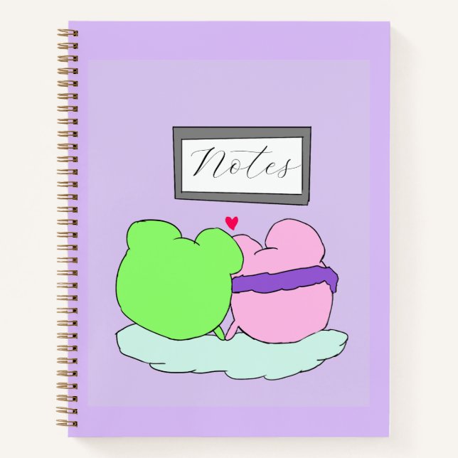 Cute purple frog notes notebook (Front)