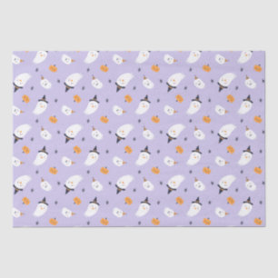 Cute Purple Ghost and Pumpkin Tissue Paper