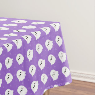 Cute Purple Ghost Pattern – Halloween Design Tablecloth