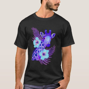 Cute Purple Giraffe Jungle Safari African Animal T-Shirt