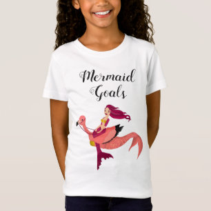 Cute Purple Girly Flamingo Mermaid Inspirational T-Shirt