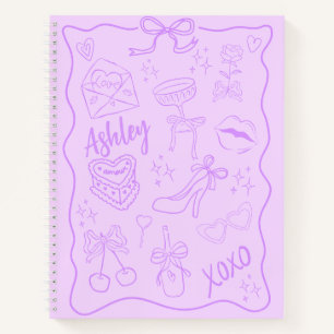 Cute Purple Girly Trendy Notebook