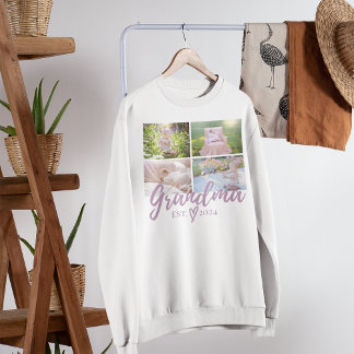 Cute Purple Grandma Photo Collage Sweatshirt