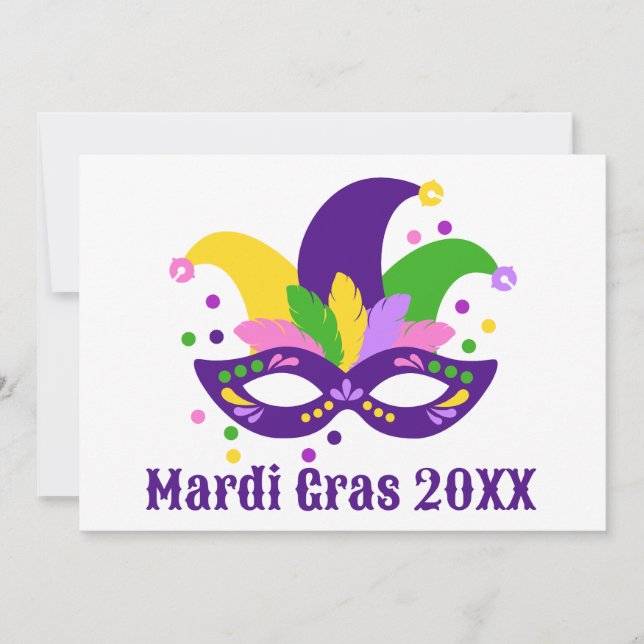 Cute Purple Green Gold Swirl Mardi Gras Postcard (Front)