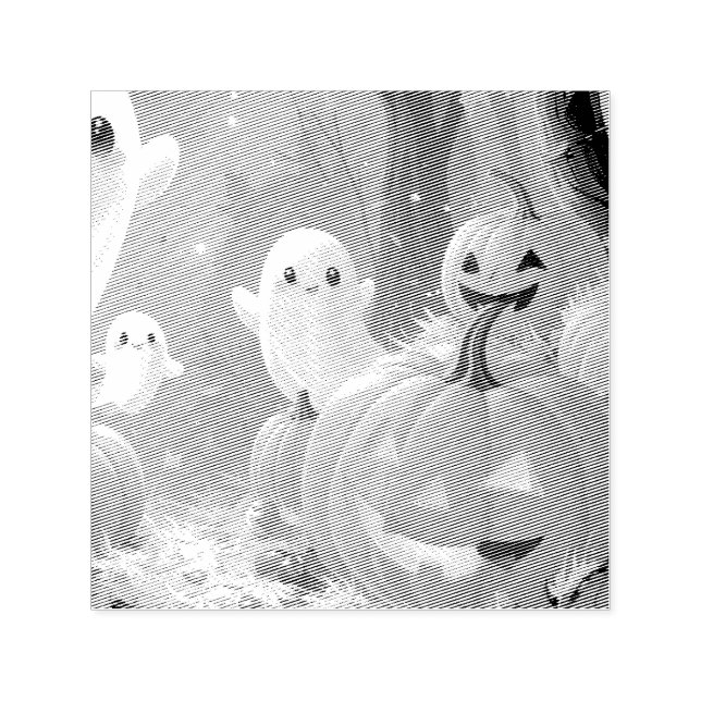 Cute Purple Halloween Boo Self-inking Stamp (Design)