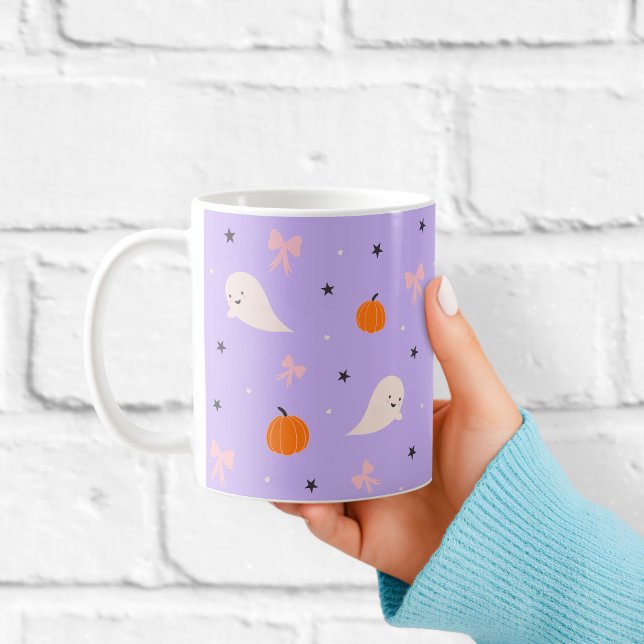 Cute Purple Halloween Ghost Pattern Mug (Creator Uploaded)