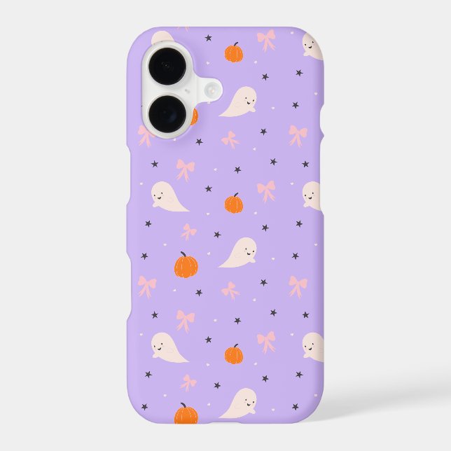 Cute Purple Halloween Ghost Pattern Phone Case (Back)