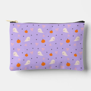 Cute Purple Halloween Ghost Pattern Zipper Pouch