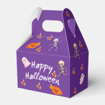 Cute Purple Happy Halloween Favour Box
