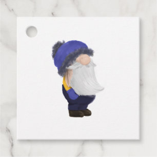 Cute purple hat Christmas gnome Favour Tags