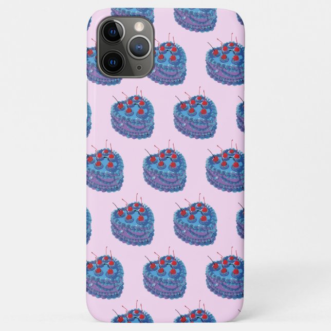 Cute Purple Heart Cake Pattern Case-Mate iPhone Case (Back)