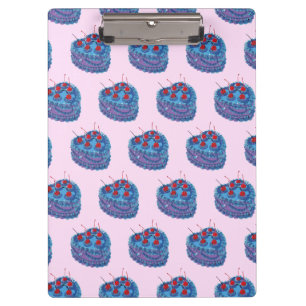 Cute Purple Heart Cake Pattern Clipboard