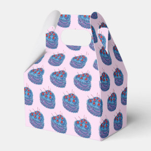 Cute Purple Heart Cake Pattern Favour Box