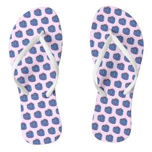 Cute Purple Heart Cake Pattern Flip Flops