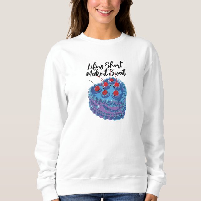 Cute Purple Heart Cake Pattern Sweatshirt (Front)