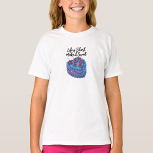 Cute Purple Heart Cake Pattern T-Shirt