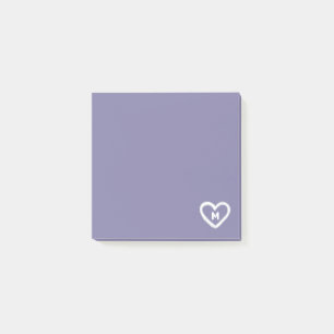 Cute Purple Heart Monogram Initial Post-it Notes