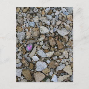 Cute Purple Heart Rock on Burlington, Iowa River Postcard