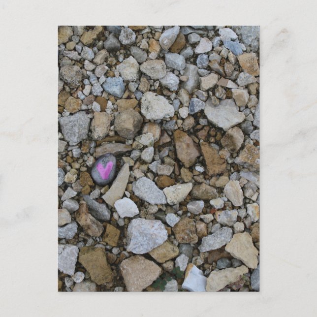 Cute Purple Heart Rock on Burlington, Iowa River Postcard (Front)