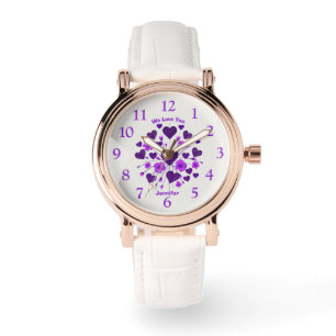 Cute Purple Hearts for her Valentine’s Day  Watch