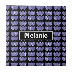 Cute Purple Hearts Tile