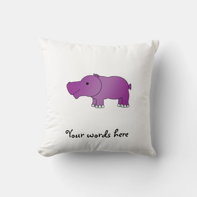 Cute purple hippo cushion (Front)