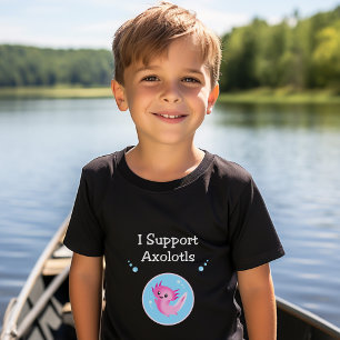 Cute Purple I Support Axolotls Dark Colour T-Shirt