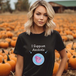 Cute Purple I Support Axolotls Dark Colour T-Shirt