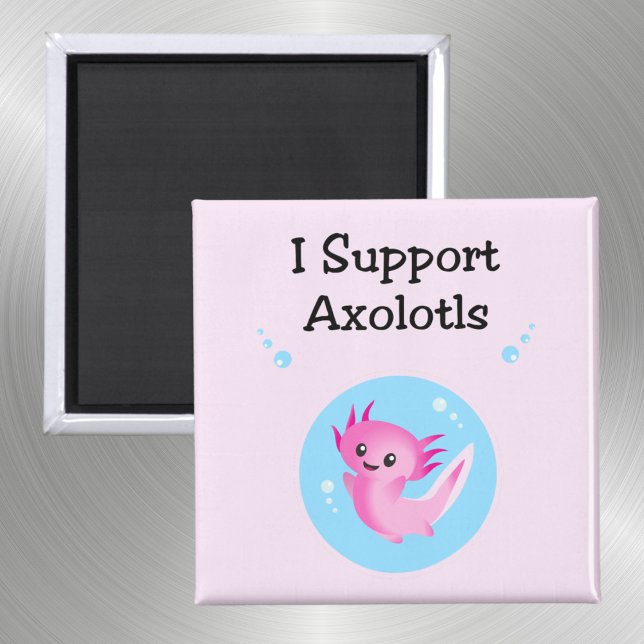 Cute Purple I Support Axolotls Light-Colour Magnet (Creator Uploaded)