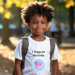 Cute Purple I Support Axolotls Light-Colour T-Shirt