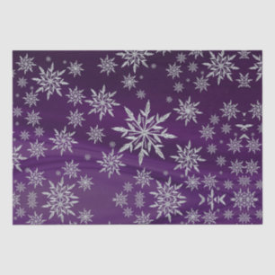 Cute Purple Ice Crystal Snowflakes Christmas  Tissue Paper