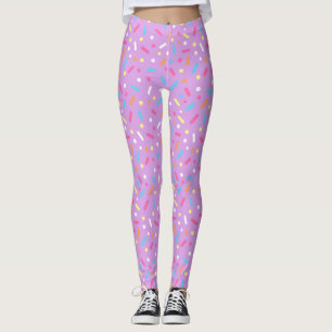 Cute Purple Icing with Sprinkles Donut Leggings