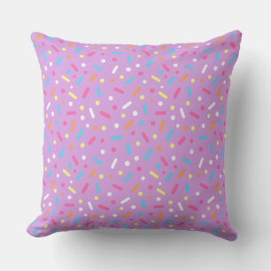 Cute Purple Icing with Sprinkles Doughnut Cushion