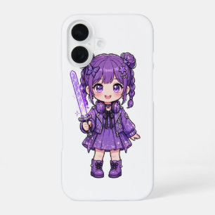 Cute Purple KPop Demon Hunter T-Shirt - Kawaii Ani iPhone 16 Case