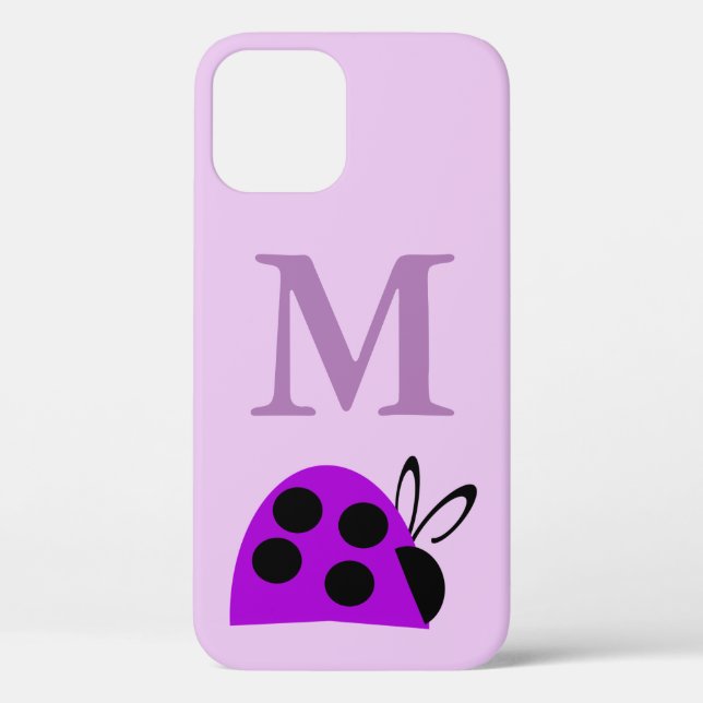 Cute Purple Ladybug Personalised Case-Mate iPhone Case (Back)